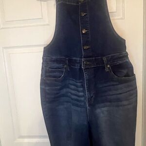 Women’s Dark Blue Jeans Overalls